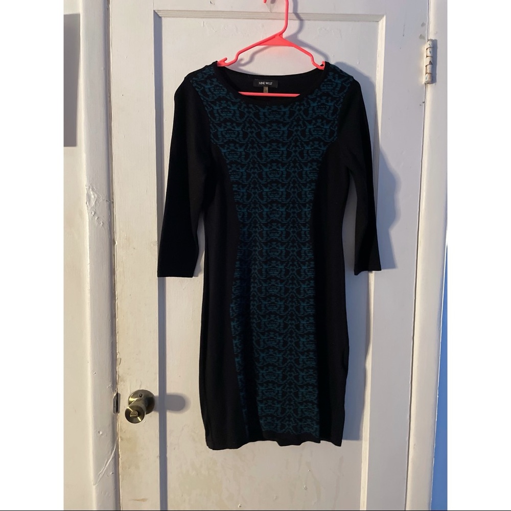 Black and turquoise dress